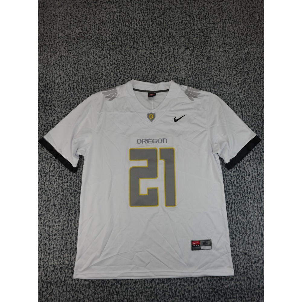 Nike Oregon Ducks Football Jersey Mens XL White #21 Wing Shoulders NCAA 21‎